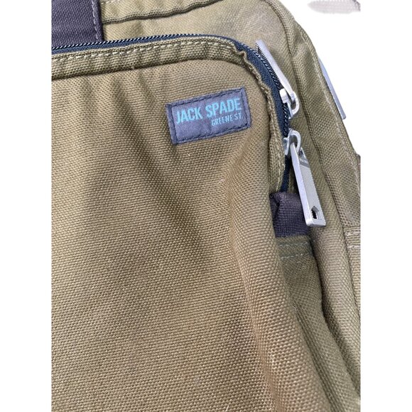 Jack Spade Green Canvas Messenger Laptop Bag With Multiple Compartments SKU 8995 - Picture 2 of 16